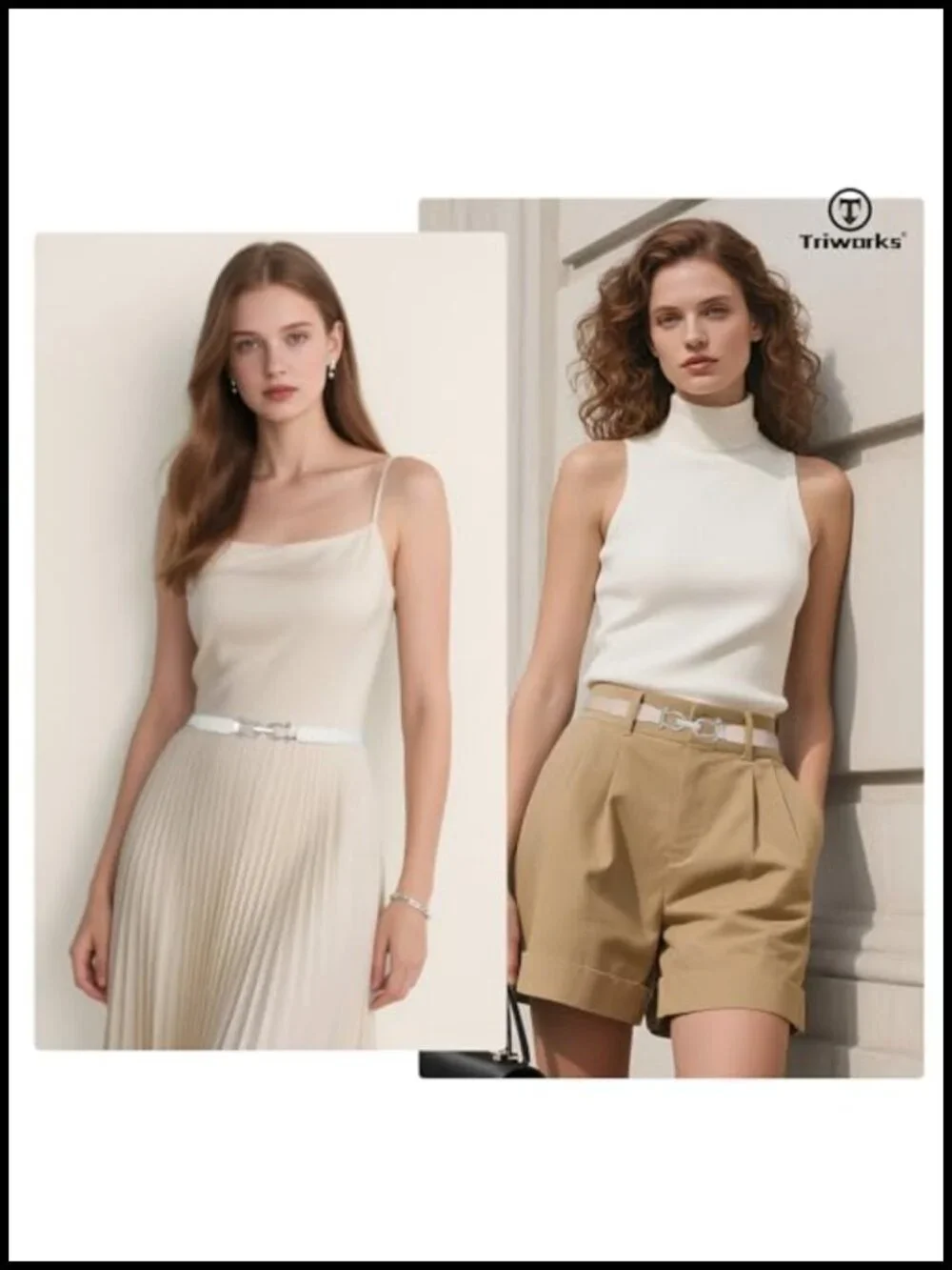 4 Pack Women Skinny Elastic Belts Gold Buckle Thin Stretchy Waist Belts for